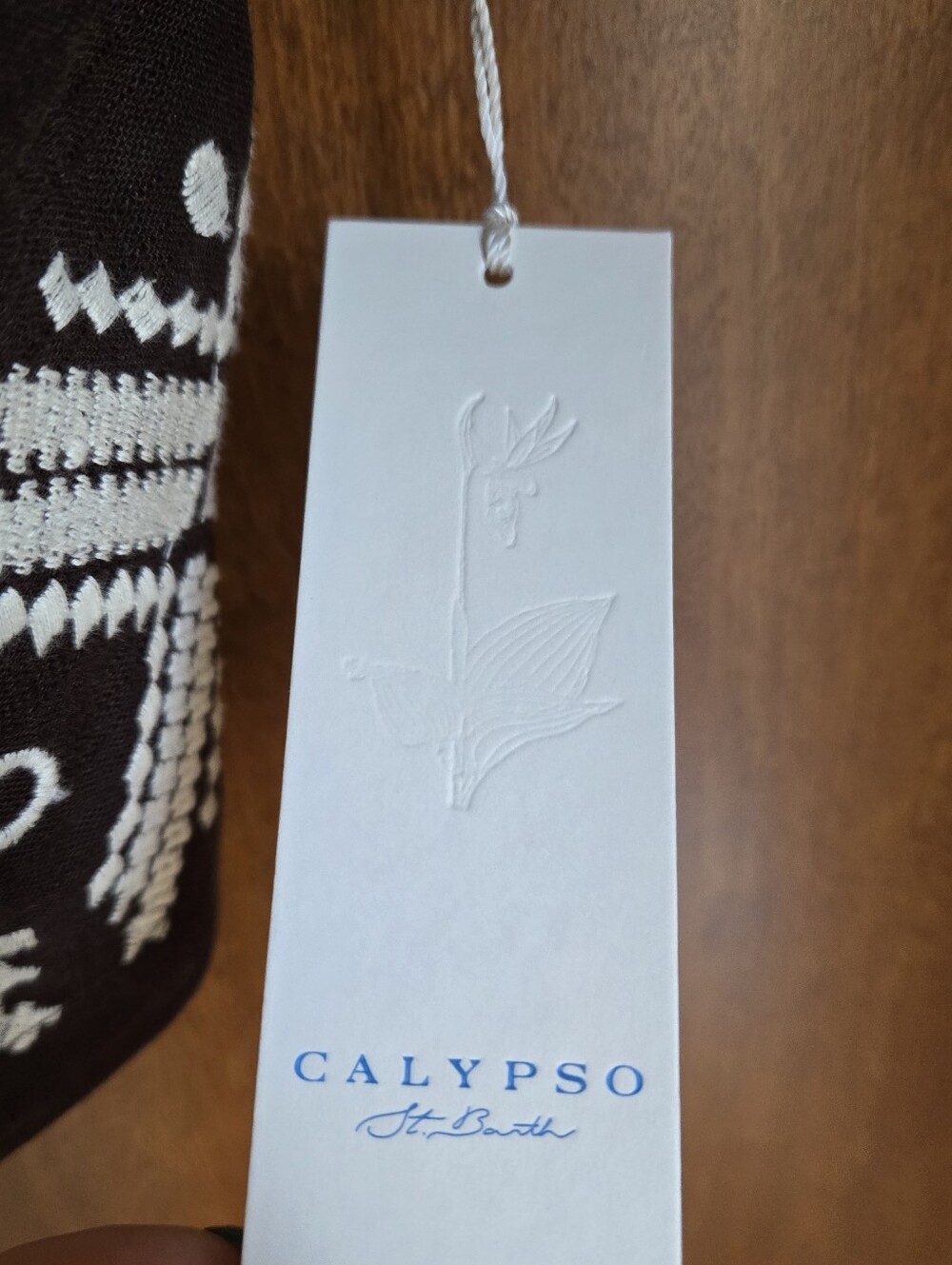 Calypso St. Barth Brown Embroidered Square-Neck Crop Top - Picture 5 of 5